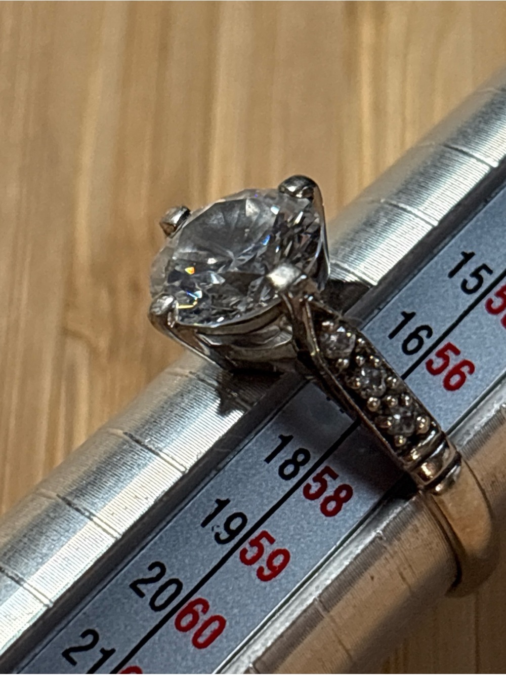 Stunning Sterling Silver & Round Cz Ring, DQCZ. 925, Sz 8 Wedding Engagement